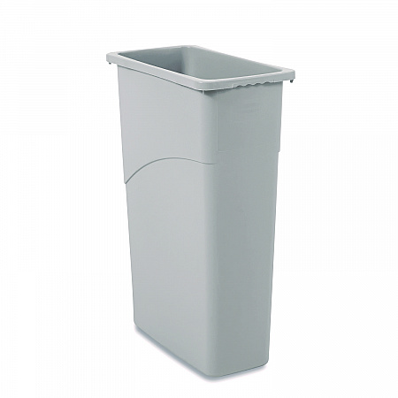 Slim Waste Container, 23 gal, Plastic, Gray (23GLSJGRA)