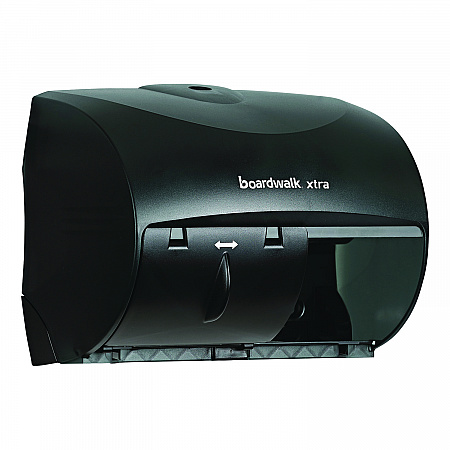 Xtra Twin-Roll Controlled Bath Tissue Dispenser, 11.13 x 7.38 x 8.88, Translucent Black (47GREEN)