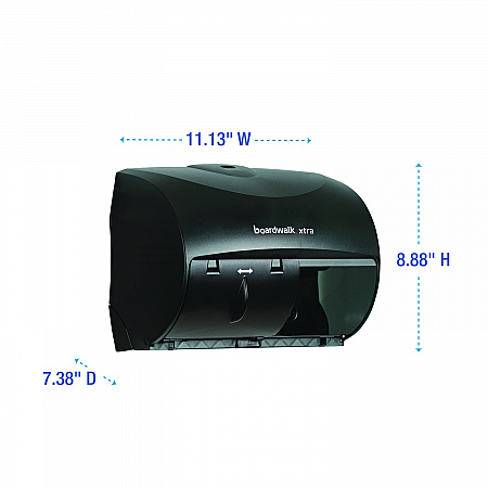 Xtra Twin-Roll Controlled Bath Tissue Dispenser, 11.13 x 7.38 x 8.88, Translucent Black (47GREEN)