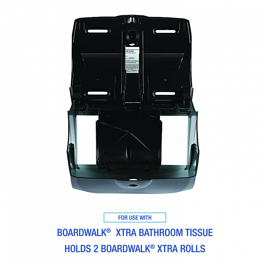 Xtra Twin-Roll Controlled Bath Tissue Dispenser, 11.13 x 7.38 x 8.88, Translucent Black (47GREEN)