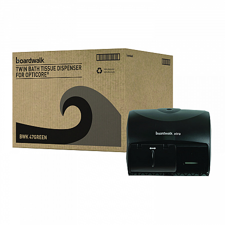 Xtra Twin-Roll Controlled Bath Tissue Dispenser, 11.13 x 7.38 x 8.88, Translucent Black (47GREEN)