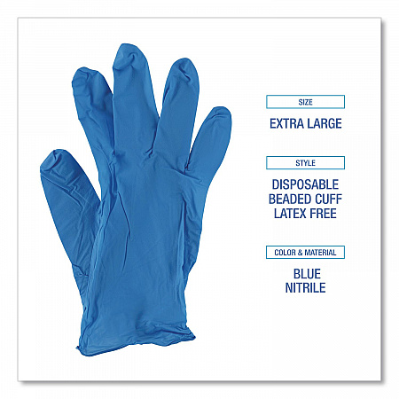 395 Series Disposable General-Purpose Nitrile Gloves, Powder-Free, X-Large, 5 mil Thick, 9.5