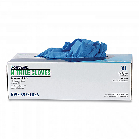 395 Series Disposable General-Purpose Nitrile Gloves, Powder-Free, X-Large, 5 mil Thick, 9.5
