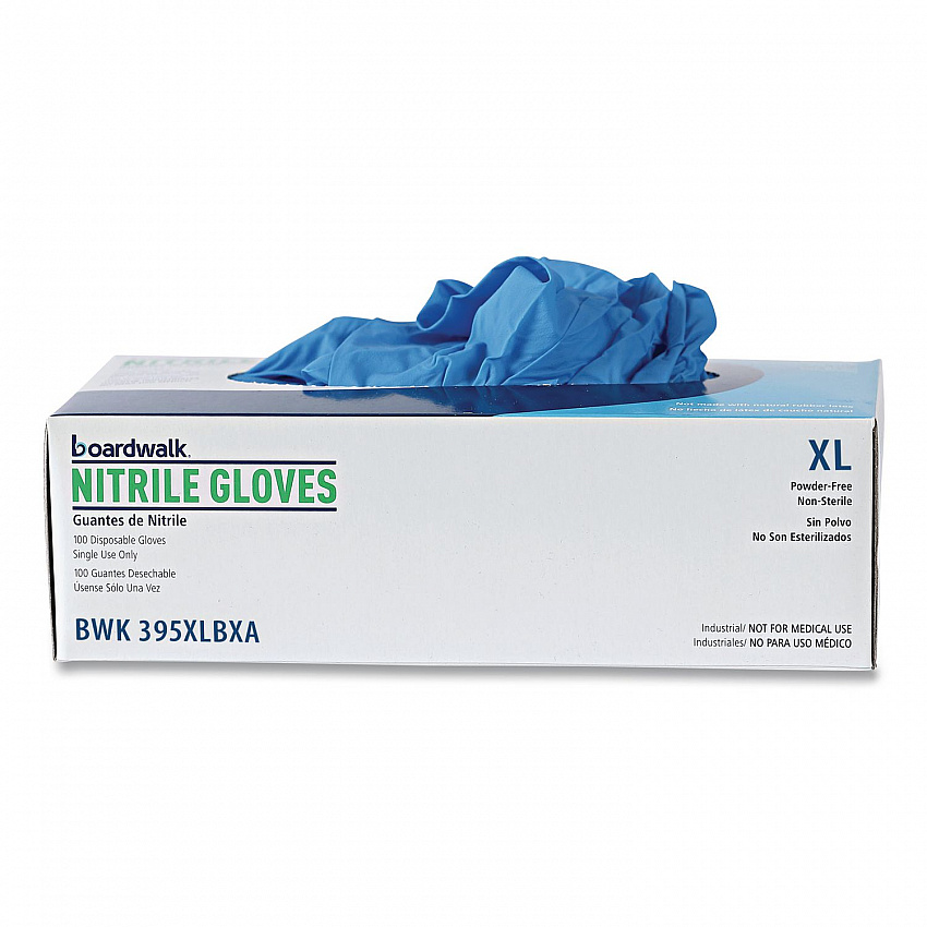 395 Series Disposable General-Purpose Nitrile Gloves, Powder-Free, X-Large, 5 mil Thick, 9.5" Long, Blue, 100/BX, 10 BX/CT (395XLCTA)