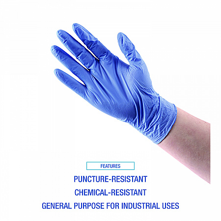380 Series Disposable General-Purpose Nitrile Gloves, Powder-Free, Small, 4 mil Thick, 9.5