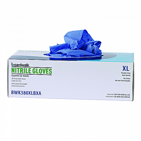 380 Series Disposable General-Purpose Nitrile Gloves, Powder-Free, X-Large, 4 mil Thick, 9.5