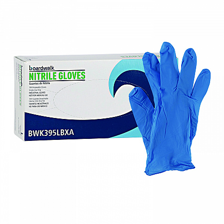 395 Series Disposable General-Purpose Nitrile Gloves, Powder-Free, Large, 5 mil Thick, 9.5