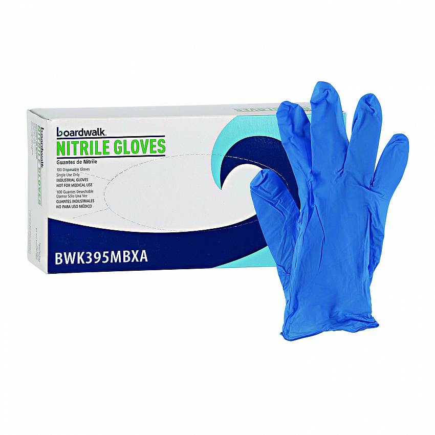 395 Series Disposable General-Purpose Nitrile Gloves, Powder-Free, Medium, 5 mil Thick, 9.5" Long, Blue, 100/Box, 10 Boxes/CT (395MCTA)