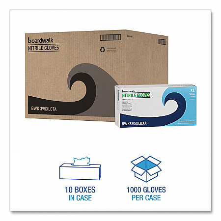 395 Series Disposable General-Purpose Nitrile Gloves, Powder-Free, X-Large, 5 mil Thick, 9.5