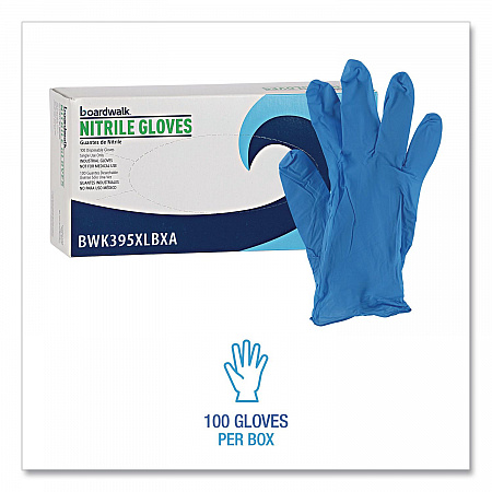 395 Series Disposable General-Purpose Nitrile Gloves, Powder-Free, X-Large, 5 mil Thick, 9.5