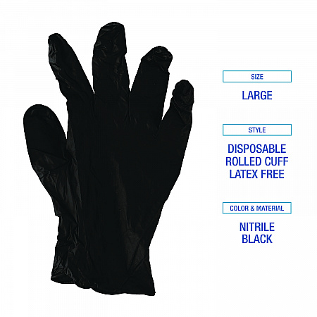 396 Series Disposable General-Purpose Nitrile Gloves, Powder-Free, Large, 4.4 mil Thick, 9.5