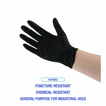 396 Series Disposable General-Purpose Nitrile Gloves, Powder-Free, Large, 4.4 mil Thick, 9.5