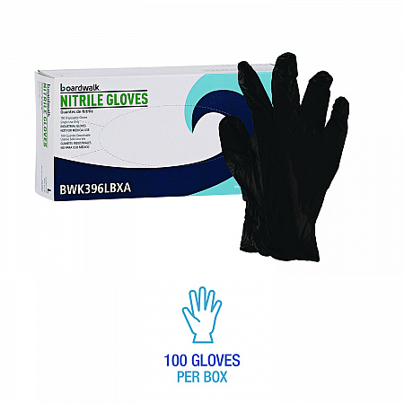 396 Series Disposable General-Purpose Nitrile Gloves, Powder-Free, Large, 4.4 mil Thick, 9.5