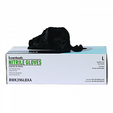 396 Series Disposable General-Purpose Nitrile Gloves, Powder-Free, Large, 4.4 mil Thick, 9.5