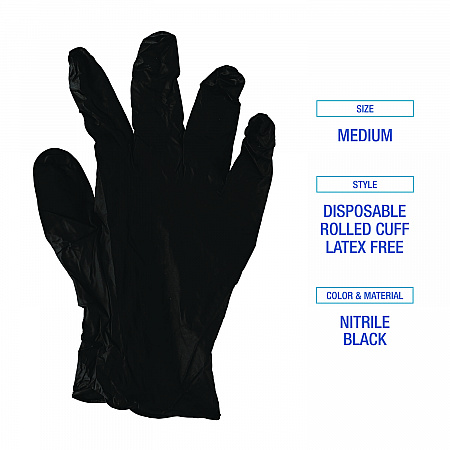 396 Series Disposable General-Purpose Nitrile Gloves, Powder-Free, Medium, 4.4 mil Thick, 9.5