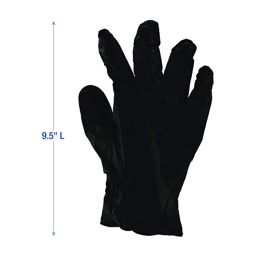 396 Series Disposable General-Purpose Nitrile Gloves, Powder-Free, X-Large, 4.4 mil Thick, 9.5" Long, Black, 100/Box (396XLBXA)