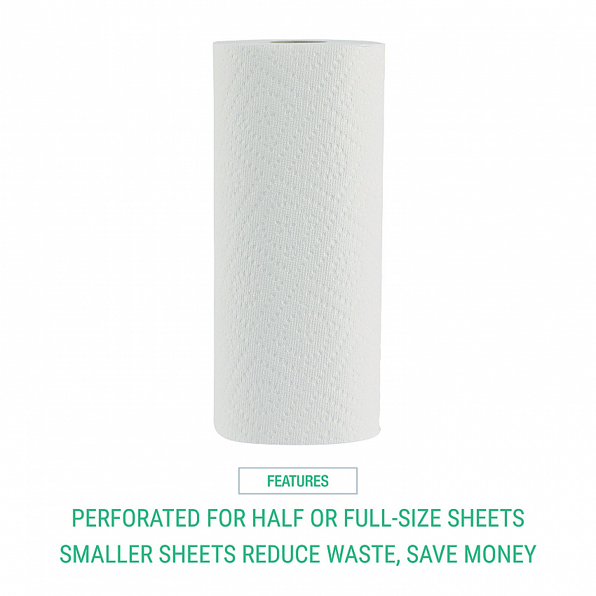 Premium Kitchen Roll Towels, 2-Ply, 11 x 6, White, 110/Roll, 12 Rolls/Carton (12216)