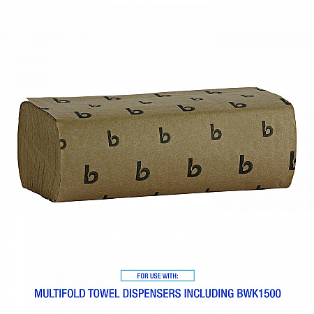 Multifold Paper Towels, 1-Ply, 9 x 9.45, Natural, 250/Pack, 16 Packs/Carton (6202)