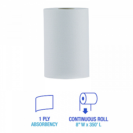 Hardwound Paper Towels, Nonperforated, 1-Ply, 8