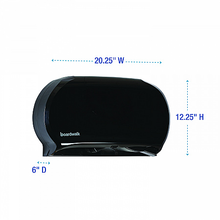 Jumbo Twin Toilet Tissue Dispenser, 20.25 x 6 x 12.25, Black (1529)