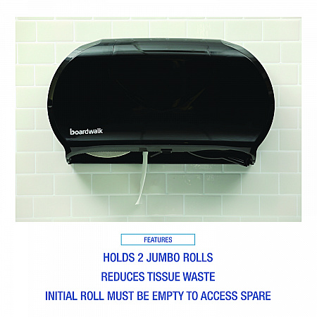 Jumbo Twin Toilet Tissue Dispenser, 20.25 x 6 x 12.25, Black (1529)