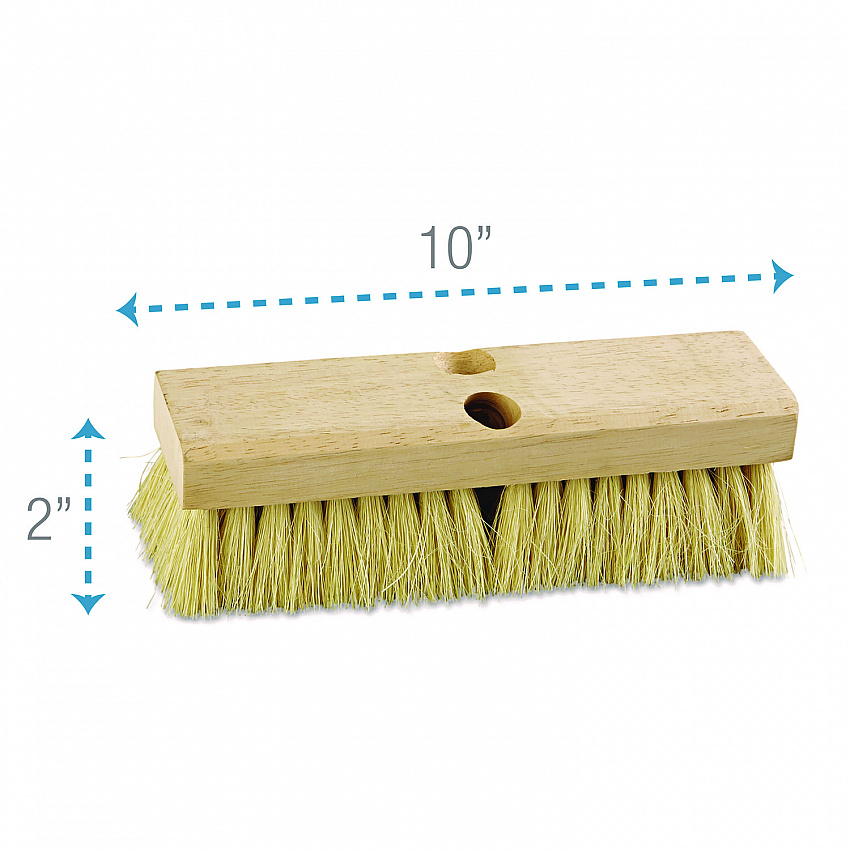 Deck Brush Head, 2" White Tampico Fiber Bristles, 10" Brush (3210)