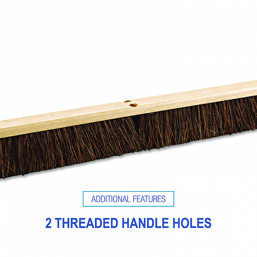 Floor Brush Head, 3.25" Brown Palmyra Fiber Bristles, 36" Brush (20136)
