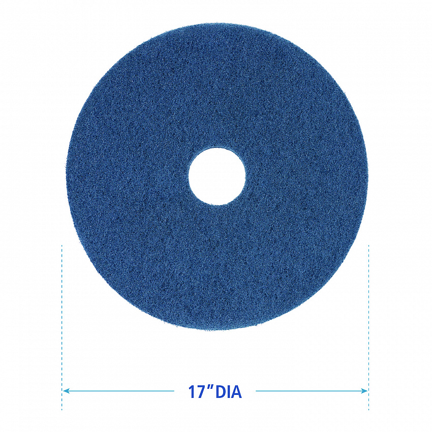 Scrubbing Floor Pads, 17" Diameter, Blue, 5/Carton (4017BLU)