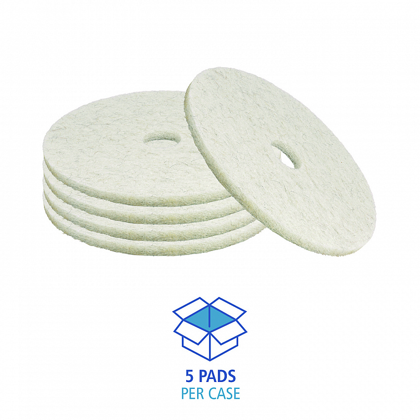 Natural Burnishing Floor Pads, 19" Diameter, White, 5/Carton (4019NAT)