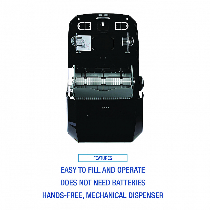 Hands Free Mechanical Towel Dispenser, 13.25 x 10.25 x 16.25, Black (1501)
