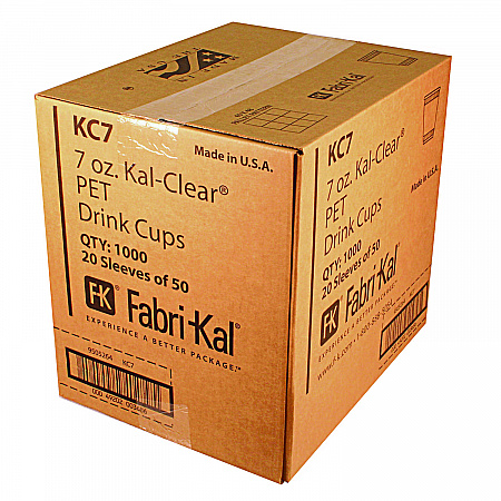 Kal-Clear PET Cold Drink Cups, 7 oz, Plastic, Clear, 1,000/Carton (KC7)