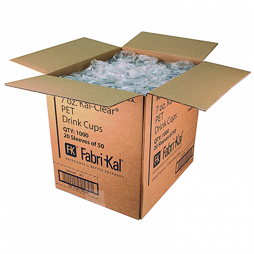 Kal-Clear PET Cold Drink Cups, 7 oz, Plastic, Clear, 1,000/Carton (KC7)