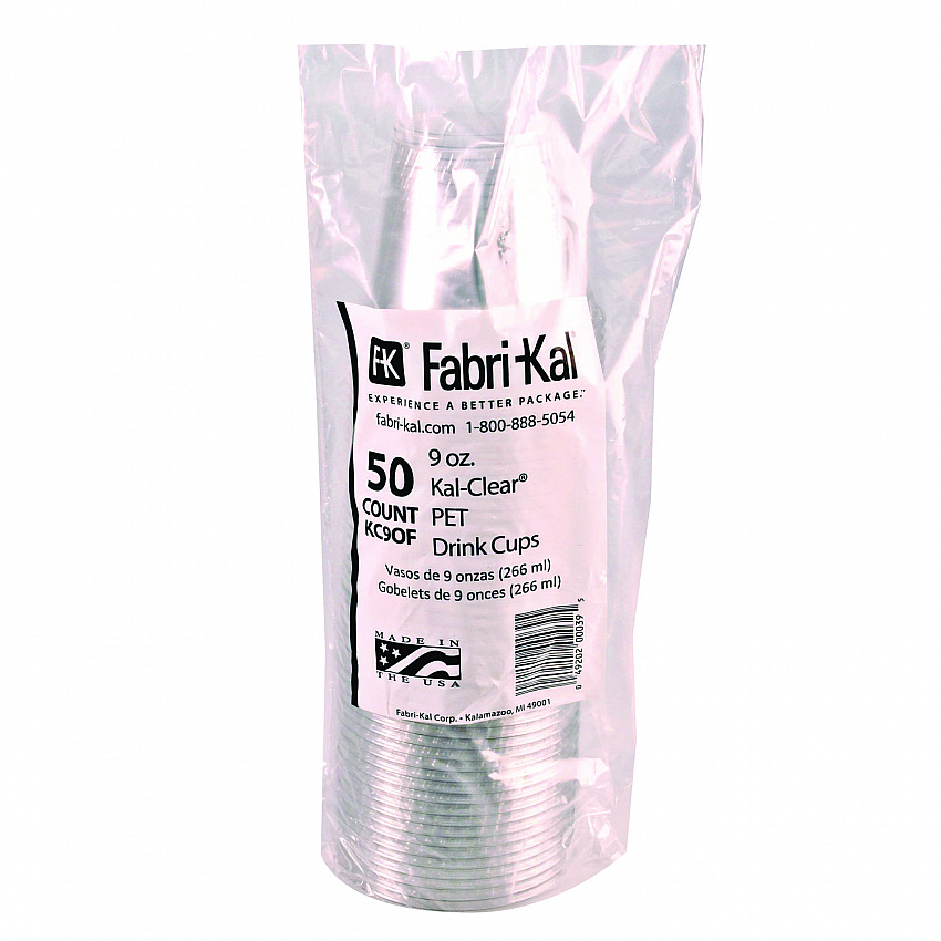 Kal-Clear PET Cold Drink Cups, Old-Fashioned Glass, 9 oz, Plastic, Clear, 50/Sleeve, 20 Sleeves/Carton (KC9OF)