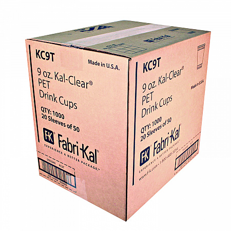 Kal-Clear True PET Cold Drink Cups, 9 oz, Plastic, Clear, 50/Bag, 20 Bags/Carton (KC9T)