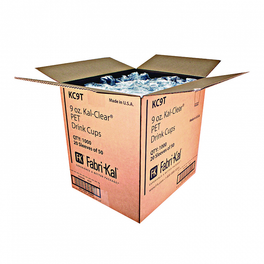 Kal-Clear True PET Cold Drink Cups, 9 oz, Plastic, Clear, 50/Bag, 20 Bags/Carton (KC9T)