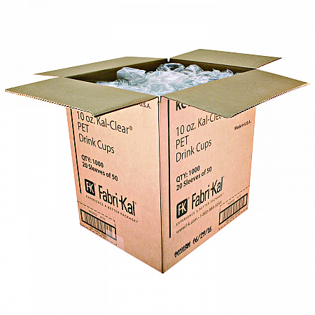 Kal-Clear PET Cold Drink Cups, 10 oz, Plastic, Clear, 50/Bag, 20 Bags/Carton (KC10)