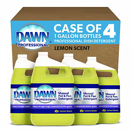 Manual Pot/Pan Dish Detergent, Lemon Scent, 1 gal Bottle, 4/Carton (57444CT)