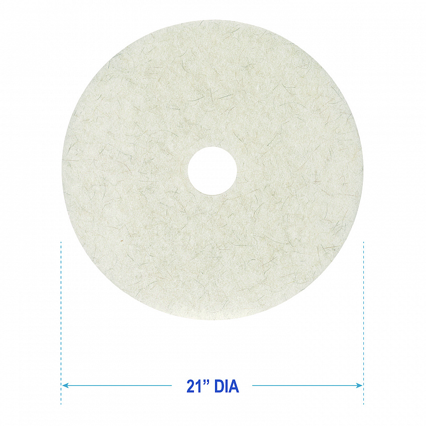 Natural Burnishing Floor Pads, 21" Diameter, White, 5/Carton (4021NAT)
