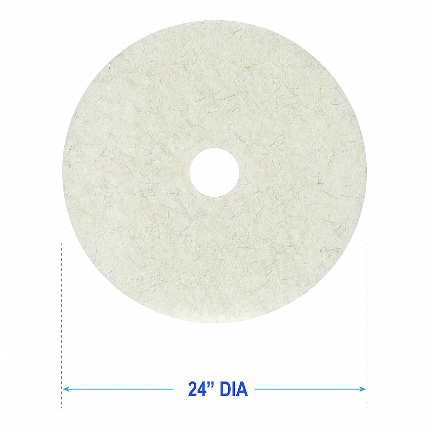 Natural Burnishing Floor Pads, 24" Diameter, White, 5/Carton (4024NAT)