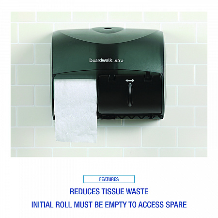 Xtra Twin-Roll Controlled Bath Tissue Dispenser, 11.13 x 7.38 x 8.88, Translucent Black (47GREEN)