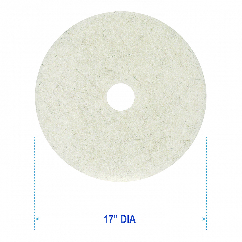 Natural Burnishing Floor Pads, 17" Diameter, White, 5/Carton (4017NAT)