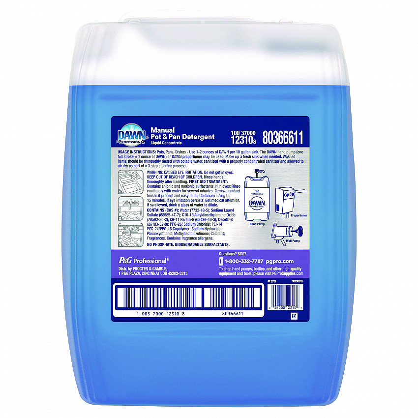 Manual Pot and Pan Dish Detergent, Original Scent, 5 gal Bottle, 34/Pallet (12310PL)