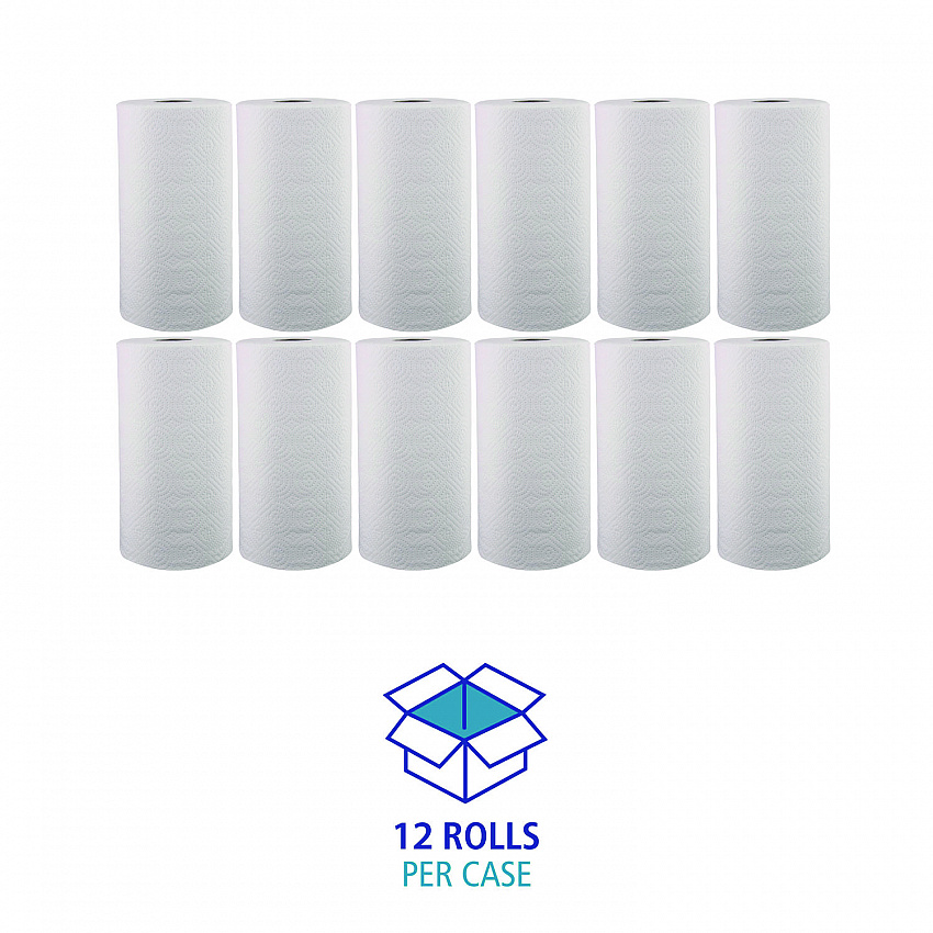 Kitchen Roll Towel, 2-Ply, 11 x 8.5, White, 250/Roll, 12 Rolls/Carton (6273)