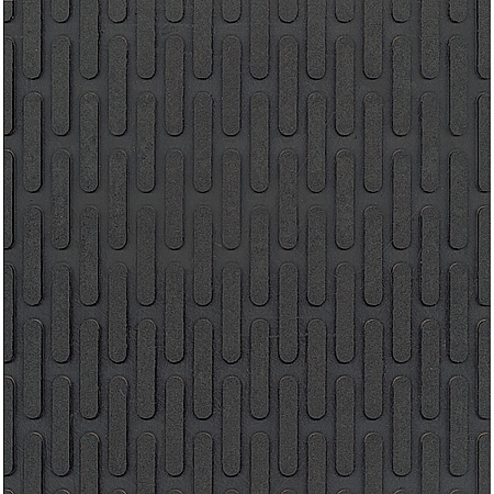 Crown-Tred Indoor/Outdoor Scraper Mat, Black Loop-Twist Ribbed Rubber Surface, 43.75