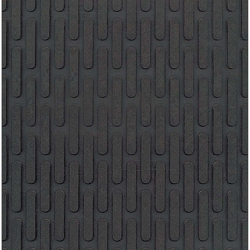 Crown-Tred Indoor/Outdoor Scraper Mat, Black Loop-Twist Ribbed Rubber Surface, 43.75" x 66.75" (TD0046BK)
