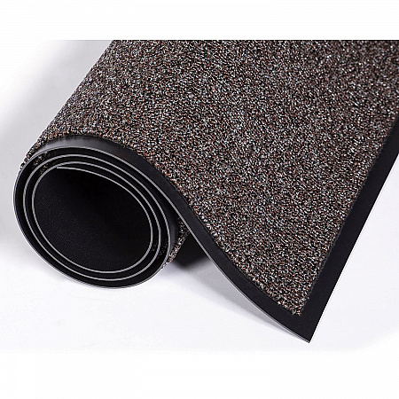 Cross-Over Wiper/Scraper Mat, Rectangular, Brown Carpeted Surface, 48