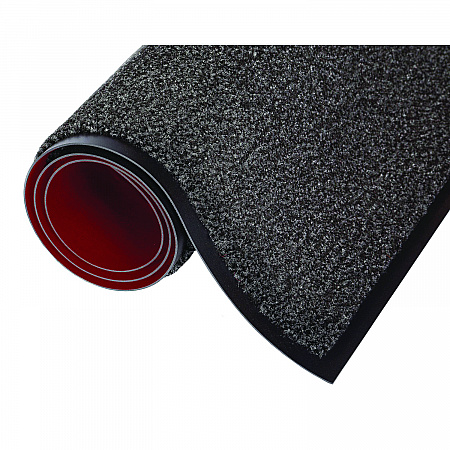 Dust-Star Microfiber Wiper Mat, Rectangular, Charcoal Gray Carpeted Surface, 48