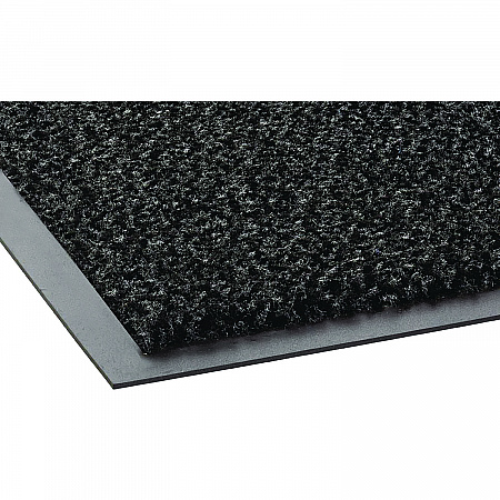 Dust-Star Microfiber Wiper Mat, Rectangular, Charcoal Gray Carpeted Surface, 48