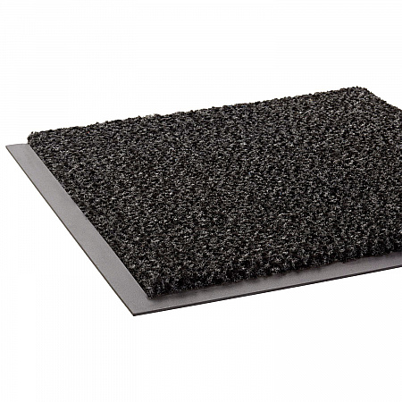 Dust-Star Microfiber Wiper Mat, Rectangular, Charcoal Gray Carpeted Surface, 36