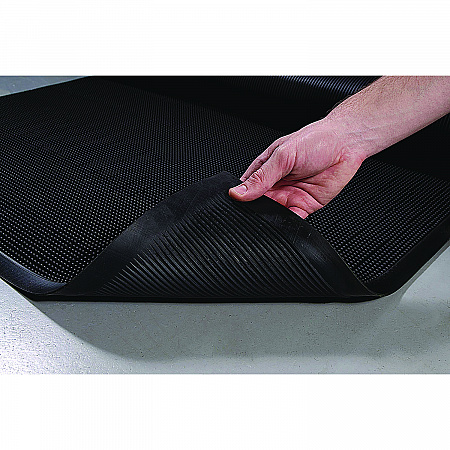 Mat-A-Dor Entrance Scraper Mat, Black Fingertip Textured Rubber Surface, 36